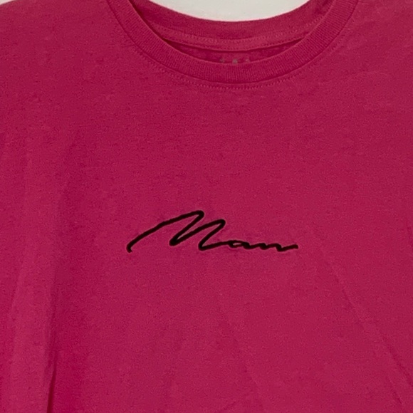 MAN boohooMAN men’s pink sleeveless TShirt chest 42 in length 28 in 100% cotton - Picture 2 of 7